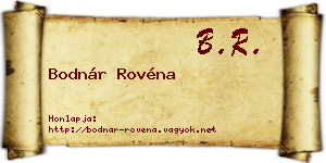 Bodnár Rovéna névjegykártya